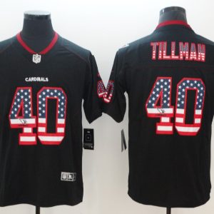 Nike 2018 Arizona Cardinals #40 Tillman USA Flag Fashion Black Color Rush Limited Jersey