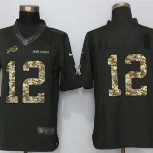 New Nike Buffalo Bills 12 Kelly Anthracite Salute To Service Limited Jersey