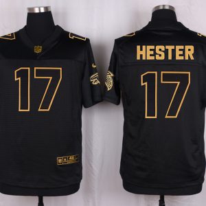 Mens Atlanta Falcons #17 Hester Pro Line Black Gold Collection Jersey
