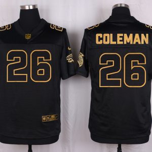 Mens Atlanta Falcons #26 Coleman Pro Line Black Gold Collection Jersey