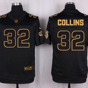 Mens Atlanta Falcons #32 Collins Pro Line Black Gold Collection Jersey