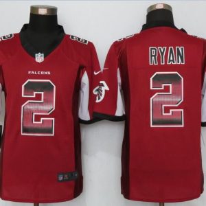 New Nike Atlanta Falcons 2 Ryan Red Strobe Limited Jersey