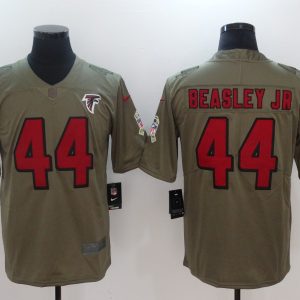Mens Atlanta Falcons #44 Beasley JR Olive Salute to Service Limited Jersey