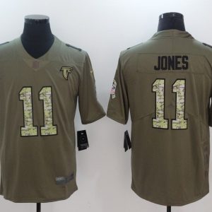 NFL Atlanta Falcons #11 Jones Olive Salute to Service Vapor Limited Jersey