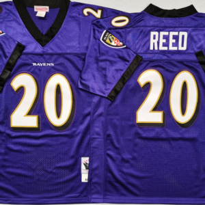 Men's Baltimore Ravens #20 Ed Reed Purple Throwback New Style Jersey