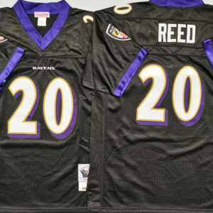 Men's Baltimore Ravens #20 Ed Reed Black Throwback New Style Jersey