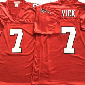 Men's Atlanta Falcons #7 Michael Vick Red Throwback Stitched Jersey