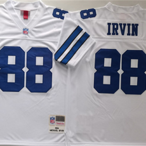 Men's Dallas Cowboys #88 Michael Irvin White Throwback Football Stitched Jersey