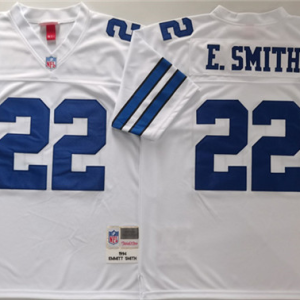 Men's Dallas Cowboys #22 Emmitt Smith White Throwback Football Stitched Jersey