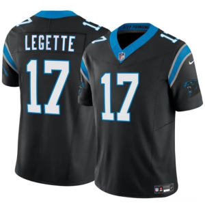Men's Carolina Panthers #17 Xavier Legette Black 2024 Draft F.U.S.E. Vapor Limited Jersey