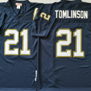 NFL San Diego Chargers Blue #21 Tomlinson Dark Blue Throwback Jersey