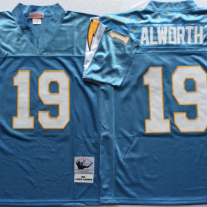 NFL San Diego Chargers Blue #19 Alworth Light Blue Throwback Jersey