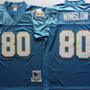 NFL San Diego Chargers Blue #80 Winslow Light Blue Throwback Jersey