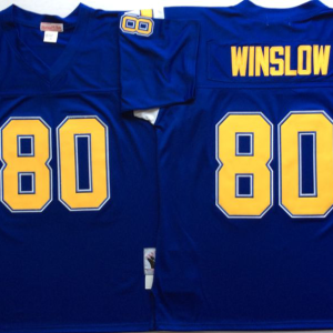 NFL San Diego Chargers Blue #80 Winslow Dark Blue Throwback Jersey