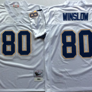 NFL San Diego Chargers Blue #80 Winslow White Throwback Jersey