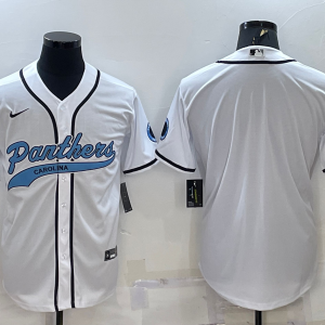 Men's Carolina Panthers Blank White Baseball Nike Jersey