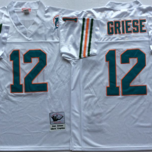 NFL Miami Dolphins #12 Griese White Throwback Jersey