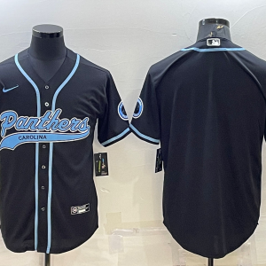 Men's Carolina Panthers Blank Black Baseball Nike Jersey