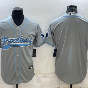 Men's Carolina Panthers Blank Grey Baseball Nike Jersey