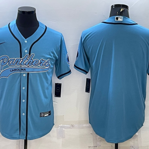 Men's Carolina Panthers Blank Blue Baseball Nike Jersey
