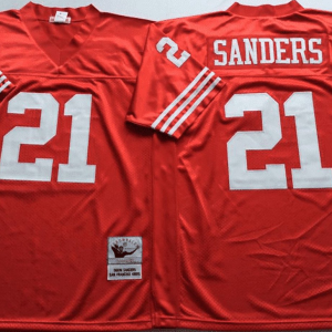 NFL San Francisco 49ers #21 Sanders Red Throwback Jersey