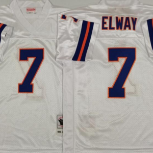NFL Denver Broncos #7 Elway White Throwback New Style Jersey