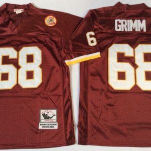 NFL Washington Redskins Red #68 Grimm Red Throwback  Jersey