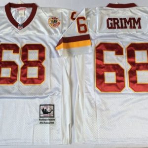 NFL Washington Redskins Red #68 Grimm White Throwback Jersey
