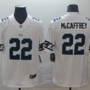 Men's Carolina Panthers #22 Christian McCaffrey White 2019 Team Logo Cool Edition Limited Jersey
