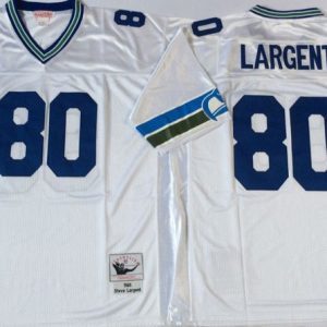 NFL Seattle Seahawks #80 Largent White Throwback Jersey
