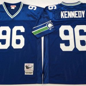 NFL Seattle Seahawks #96 Kennedy Blue Throwback Jersey