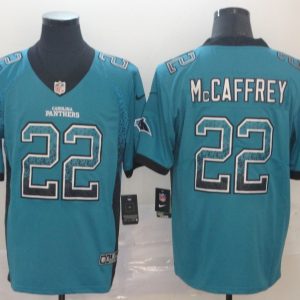 Men's Carolina Panthers #22 Christian McCaffrey Blue Drift Fashion Color Rush Limited Jersey