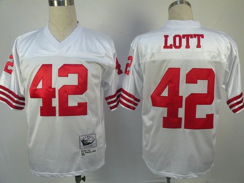 Throwback NFL Jerseys San Francisco 49ers 42 Ronnie Lott white