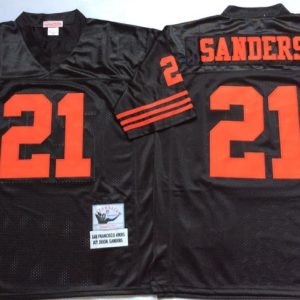 NFL San Francisco 49ers #21 Sanders Black Throwback Jersey