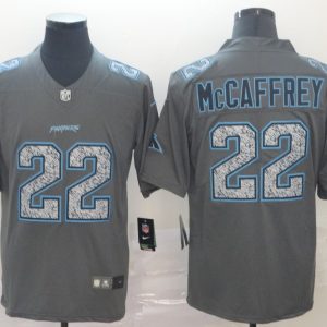 Nike Panthers #22 Christian McCaffrey Gray Static Vapor Untouchable Limited Men Jersey