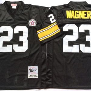 NFL Pittsburgh Steelers #23 Wagner Black Throwback Jersey