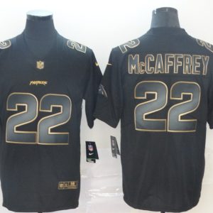 Nike Panthers #22 Christian McCaffrey Black Gold Vapor Untouchable Limited Jersey