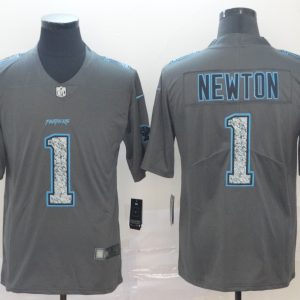 Nike Panthers #1 Cam Newton Gray Static Vapor Untouchable Limited Men Jersey