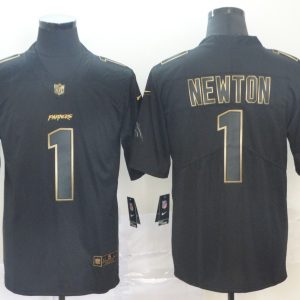 Nike Panthers #1 Cam Newton Black Gold Vapor Untouchable Limited Men Jersey