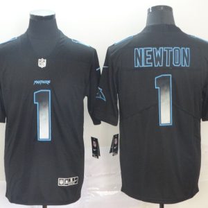 Carolina Panthers #1 Cam Newton Black 2019 Smoke Fashion Limited Men Jersey