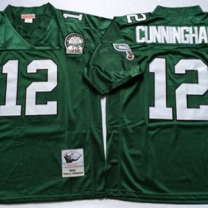 NFL Philadelphia Eagles #12 Cunningham Green Throwback Jersey