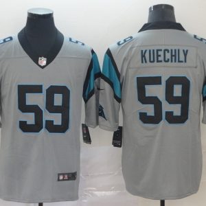 Nike Panthers #59 Luke Kuechly Sliver Inverted Legend Men Jersey