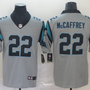 Nike Panthers #22 Christian McCaffrey Sliver Inverted Legend Men Jersey