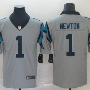 Nike Panthers #1 Cam Newton Sliver Inverted Legend Men Jersey