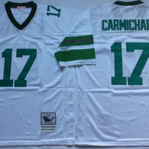 NFL Philadelphia Eagles #17 Carmichael White Throwback Jersey