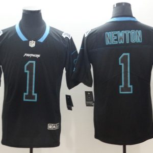 NFL 2018 Carolina Panthers #1 Newton Lights Out Black Color Rush Limited Jersey