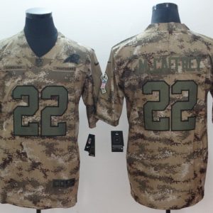 Nike Carolina Panthers #22 McCaffrey Camo Salute to Service Retired Player Limited Jersey