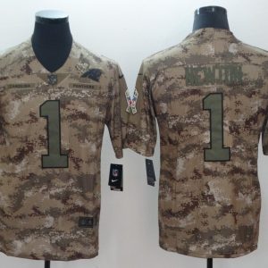 Nike Carolina Panthers #1 Newton Camo Salute to Service Retired Player Limited Jersey