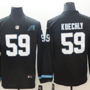 Men's Carolina Panthers #59 Kuechly Teams Nike Therma Long Sleeve Jersey