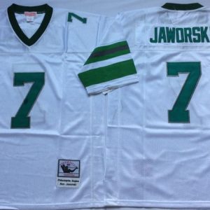 NFL Philadelphia Eagles #7 Jaworski White Throwback Jersey